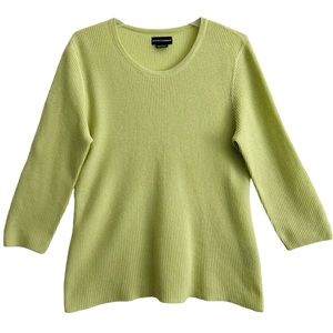 Sutton Cashmere Key Lime Green Crewneck Cashmere Sweater XL EPC